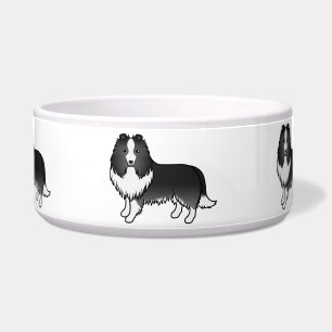 Tigela Cães de Cartoon Bi-Black Shetland Sheepdog