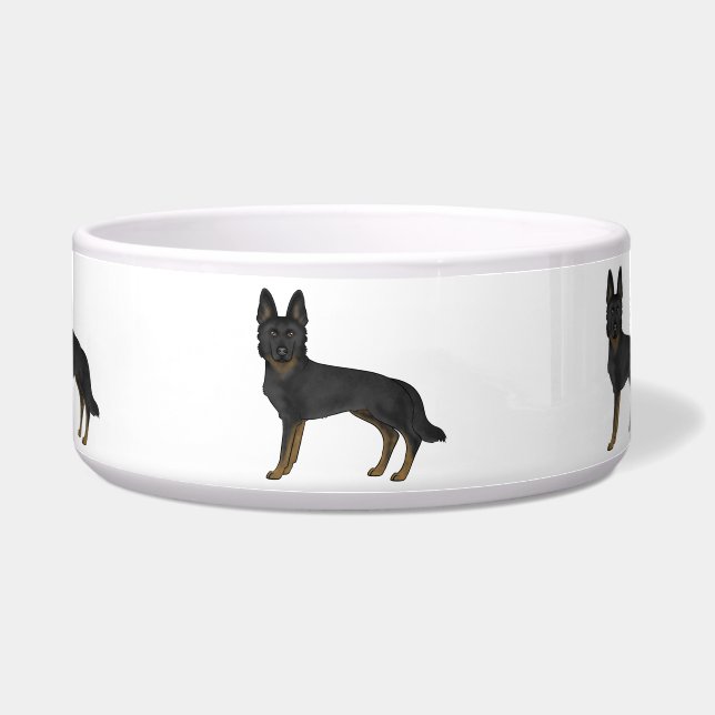 Tigela Cães de Cartoon Bonitos de German shepherd Bi-Blac (Frente)