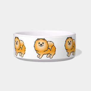 Tigela Cães de Cartoon Laranja Pomeranianos