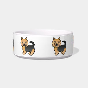 Tigela Cães de Cartoon Negra E Tan Norwich Terrier Cute