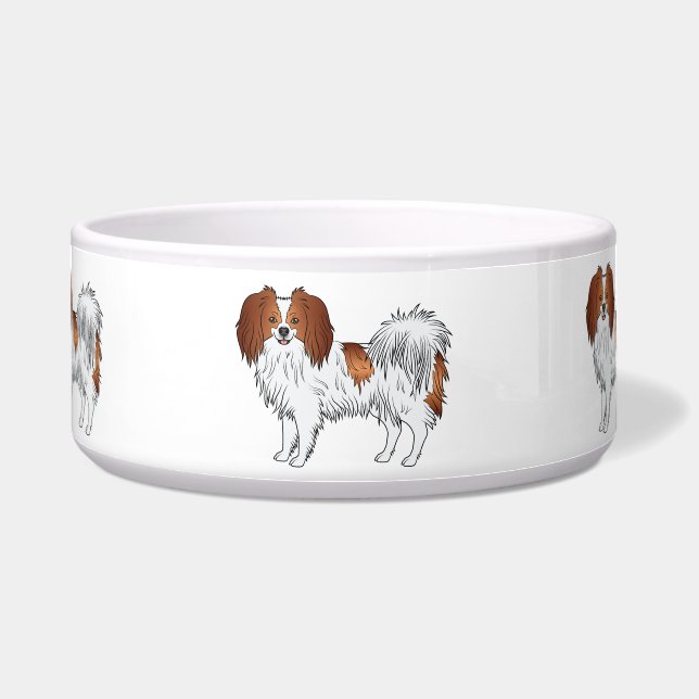 Tigela Cães de desenho animado fofos e felizes Phalène ve (Frente)