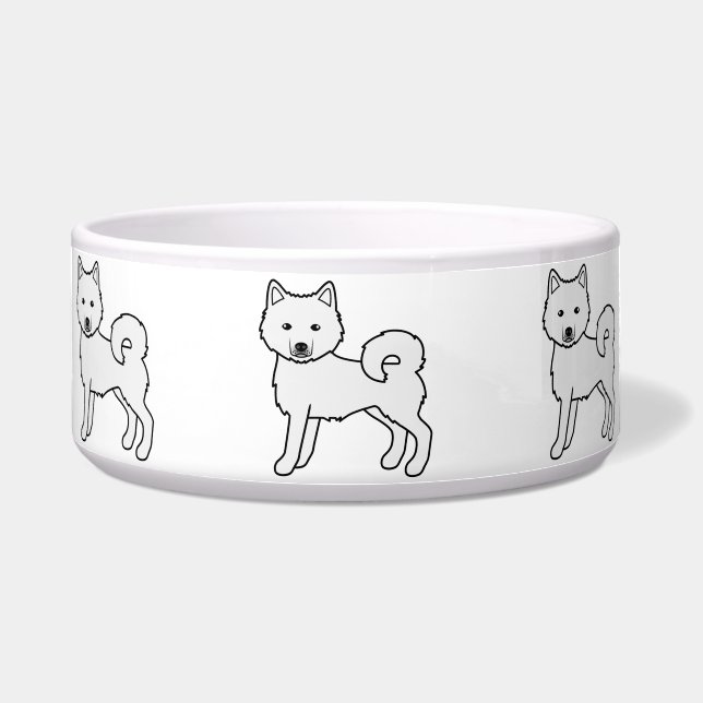 Tigela Cães de desenho animado fofos Malamute Branco do A (Frente)
