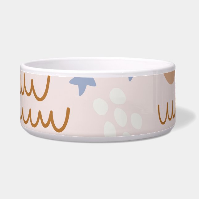 Tigela Cães, estrelas, linhas, linhagens, sem costura: (Frente)