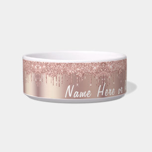Tigela Caixa de Texto Personalizado do Glitter Dourado do