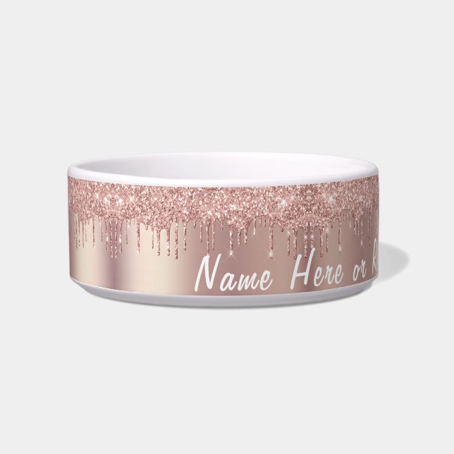 Tigela Caixa de Texto Personalizado do Glitter Dourado do (Frente)