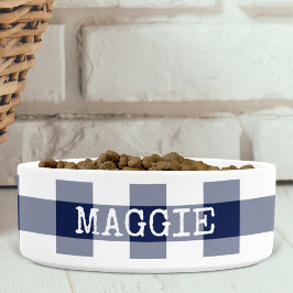 Tigela Cama Personalizada Xadrez Azul Marinho Rústico