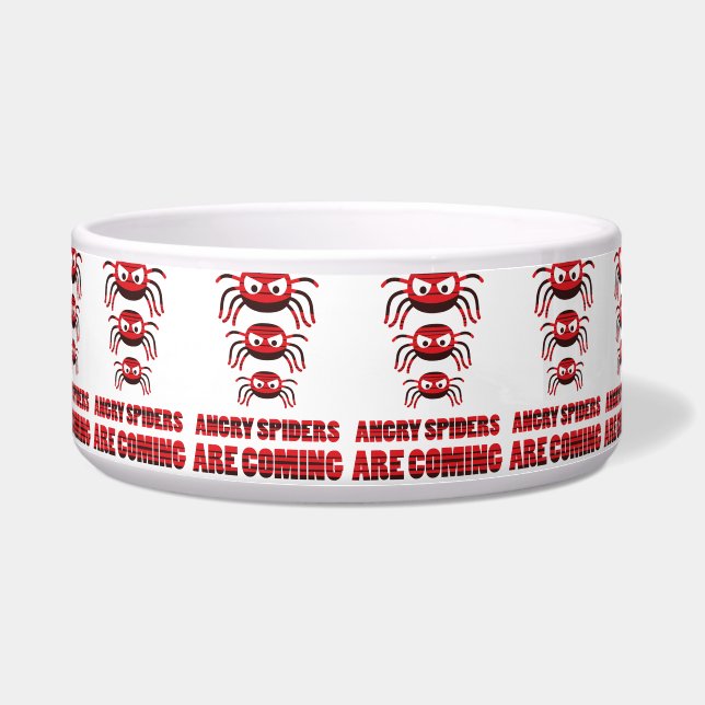 Tigela Camiseta Aranhas zangadas estão chegando (Frente)