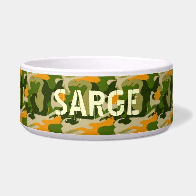Tigela Camuflagem com nome personalizado (Frente)