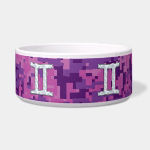 Tigela Camuflagem Digital Símbolo Zodíaco - Pérola Como G