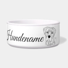 Tigela Cane Corso Minimalist Line Art personalized bowl