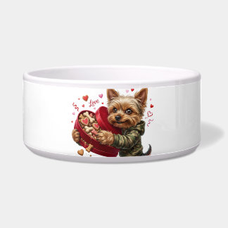 Tigela Caneca do Dia dos Namorados com Yorkie Engraçado |