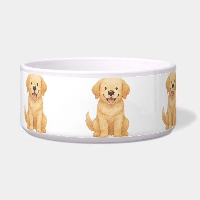 Tigela Caneca Golden Retriever – Amante de Cães Watercolo (Frente)