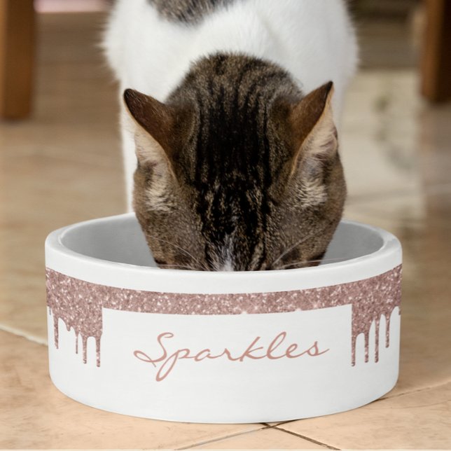 Tigela Canetas De Glitter Dourado Glam Rosa (Criador carregado)