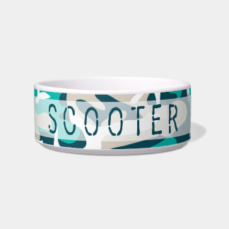 Tigela Cão de estimação de Camo & bacia personalizados