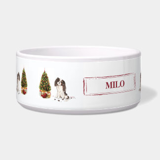 Tigela Cão de Natal Engraçado pelo Rei Tricolorido Charle