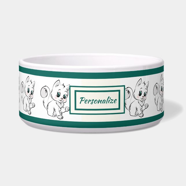 Tigela Cão Gato-De-Gato-Gato Adorável (Frente)