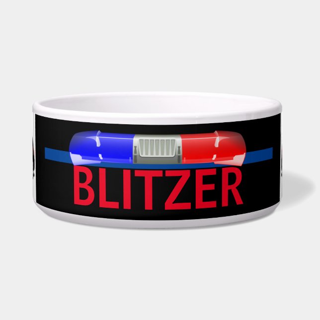 Tigela Cão K-9 da Polícia Personalizada (Frente)