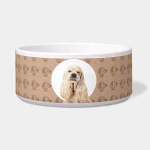 Tigela Cão Personalizado de Fotografia e Nome do Espanhol