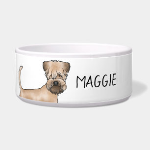 Tigela Cão Soft-Coated Wheaten Terrier Close-Up e Nome