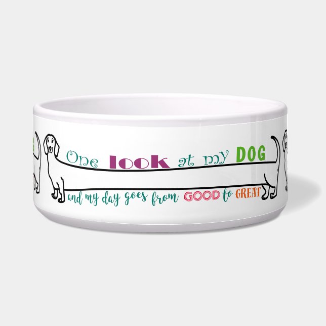 Tigela Cão Único Moderno Engraçado Engraçado Dachshund Wi (Frente)