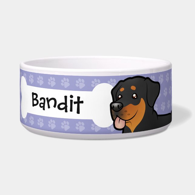 Tigela Caricatura Rottweiler (Frente)