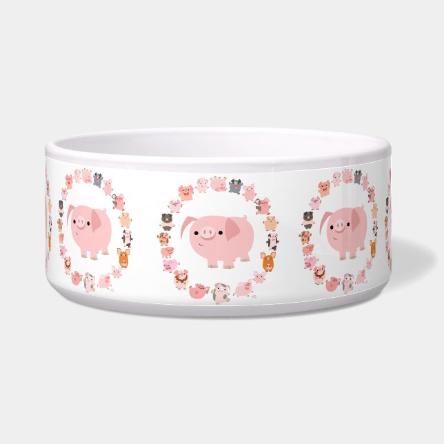 Tigela Cartoon Bonito Pig Mandala Pet Bowl (Frente)
