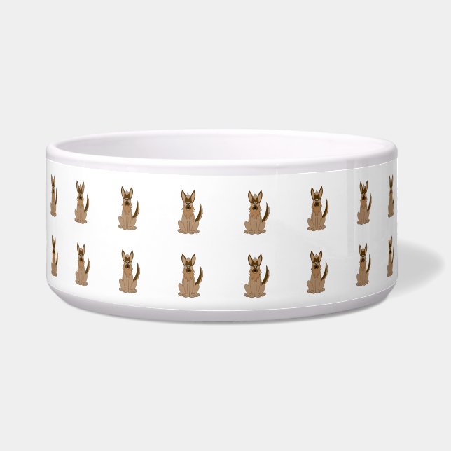 Tigela Cartoon de cães German shepherd incrível (Frente)
