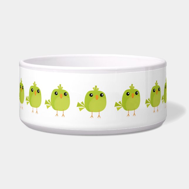 Tigela Cartoon de Pássaro Verde (Frente)