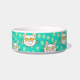 Tigela Cartoon Engraçado Gato Vestindo Óculos Sol