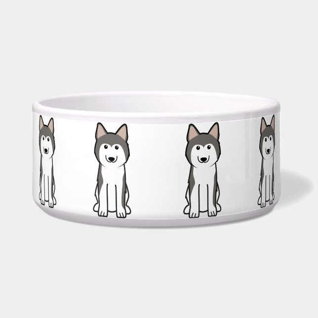 Tigela Cartoon Siberian Husky Dog (Frente)