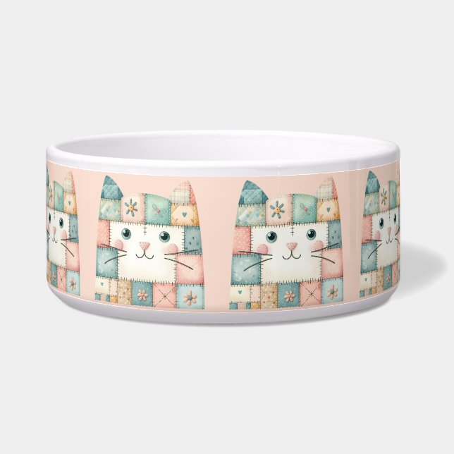 Tigela Casa de Gatinho Pastel com Remendo Falso (Esquerda)