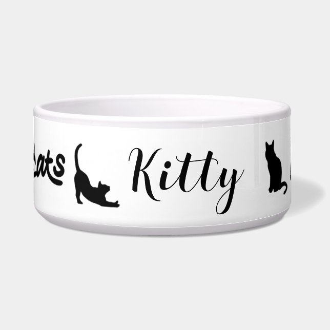 Tigela Cat Bowl Personalizado - Nome Personalizado Dishwa (Frente)