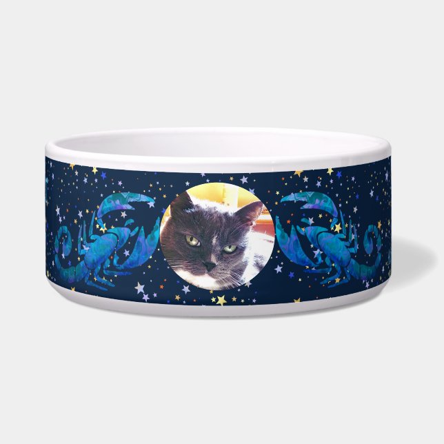 Tigela Cat Zodiac Scorpio Funny Personalizado (Frente)