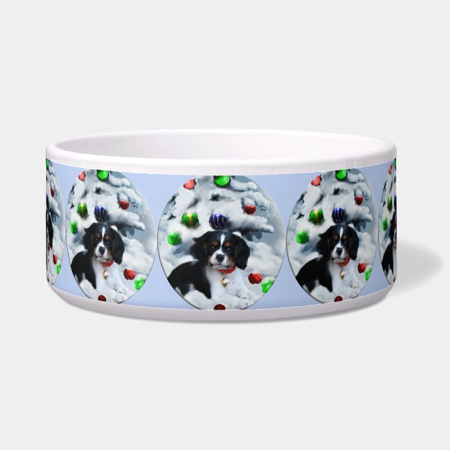 Tigela Cavalier King Charles Spaniel Bowl de Natal (Frente)