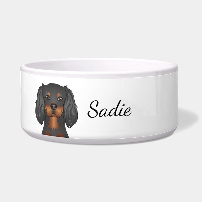 Tigela Cavalier King Charles Spaniel Preto e Castanho & N (Frente)