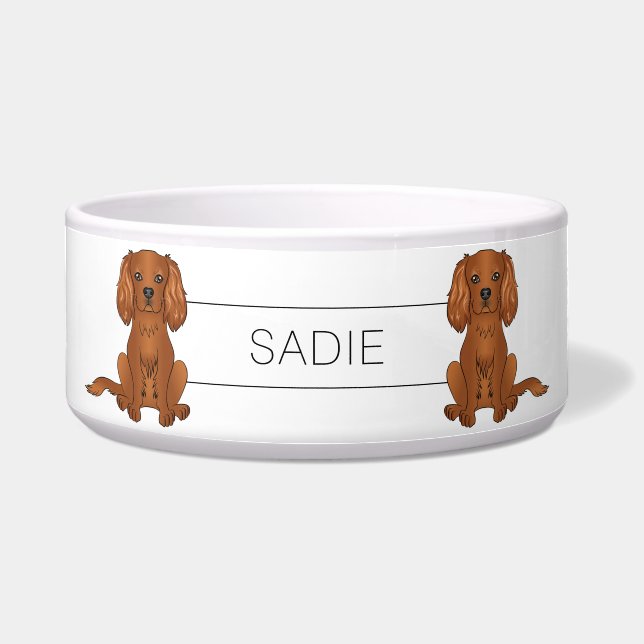 Tigela Cavalier King Charles Spaniel Rubi & Nome (Frente)