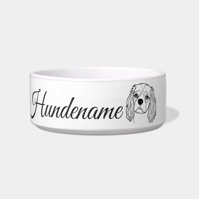 Tigela Cavalier Spaniel Line Art personalized bowl (Frente)
