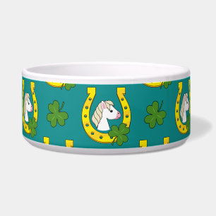 Tigela Cavalo Branco com Sapato de Cavalo Ouro, Padrão de