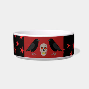 Tigela Caveira Gótica e o Guardião Ravens Halloween