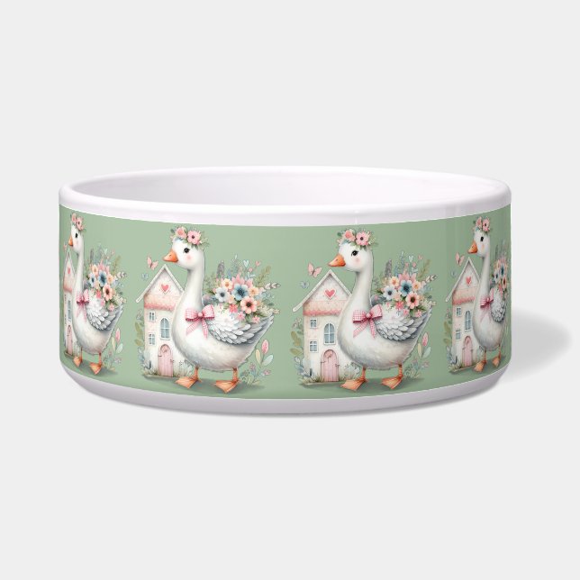 Tigela Cena de Casa Floral de Algodão (Frente)