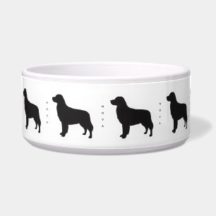 Tigela Cerâmica Retriever Preto Moderno Silhueta Dourada