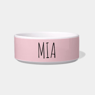 Tigela Cerâmica Rosa Nome Personalizado Para Cão o