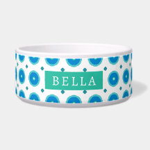 Cerulean Petal Beach inspirou Pet Bowl Floral