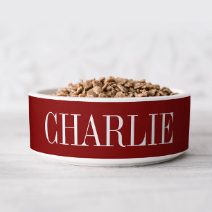 Tigela Charlie Classic Name Monograma   Vermelha