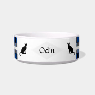 Tigela Checkers Personalizável Cat Comida Bowl