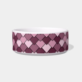 Tigela Cherry Pink Square and Diamond Pattern