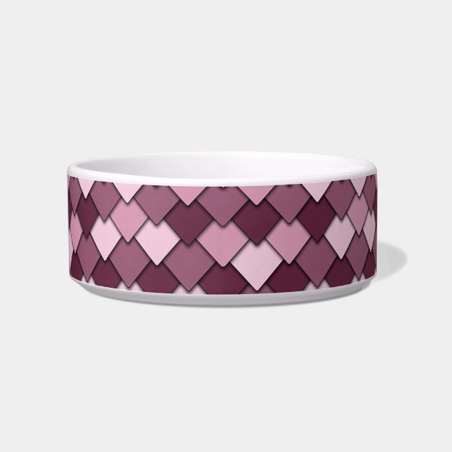 Tigela Cherry Pink Square and Diamond Pattern (Frente)
