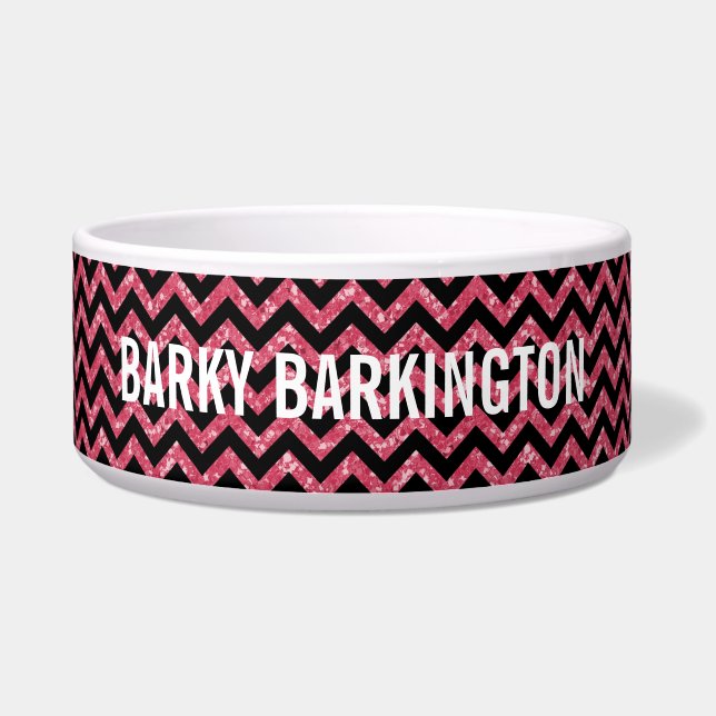 Tigela Chevron Glitter Look Dog Bowl (Frente)