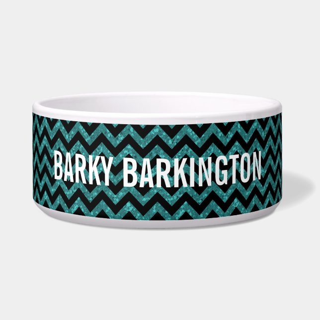 Tigela Chevron Glitter Look Dog Bowl (Frente)