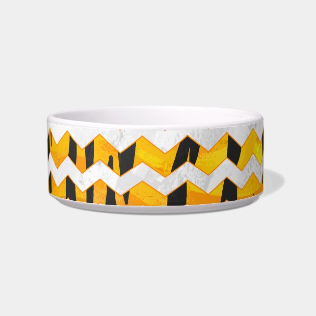 Tigela Chevron Tiger Black and Orange Impressão (Direita)